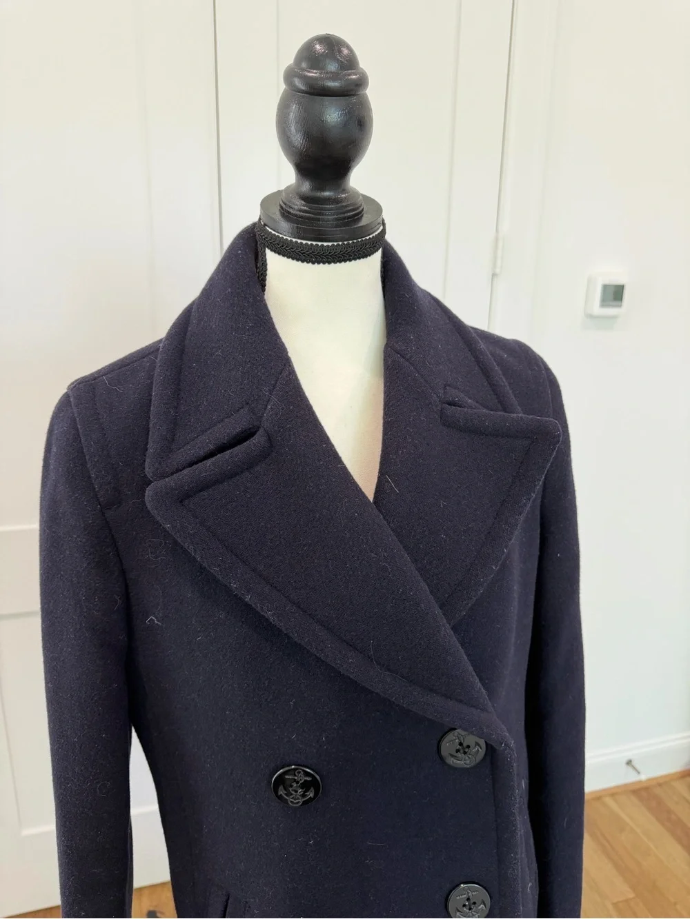 ⚓ J.Crew Stadium Cloth Nello Gori Navy Pea Coat Size 4 ⚓ - Picture 6 of 14
